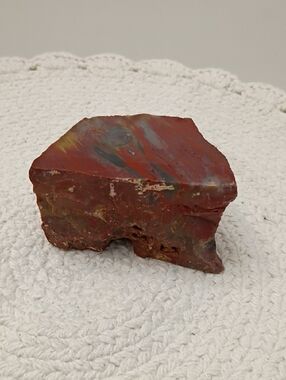 Red Petrified Wood Small Stand- Decorative Home Accent